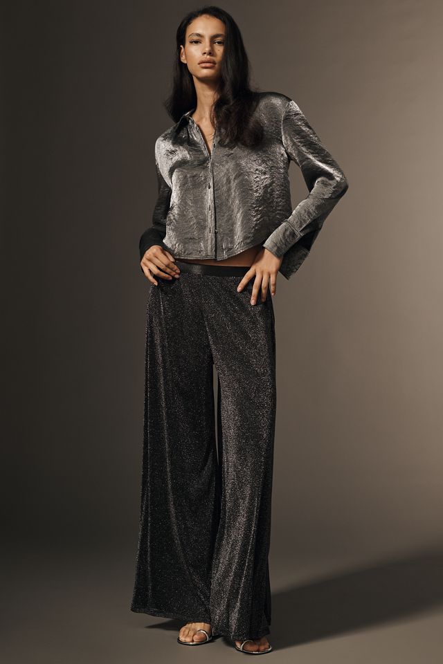 Hutch Sparkle Pleated Wide-Leg Pants #2
