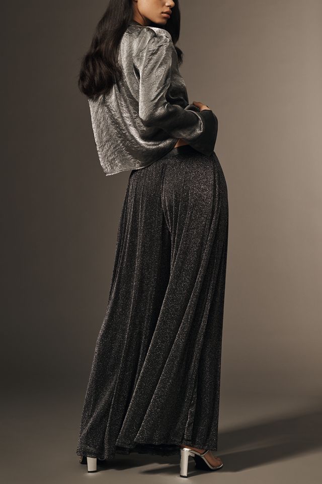 Hutch Sparkle Pleated Wide-Leg Pants #3