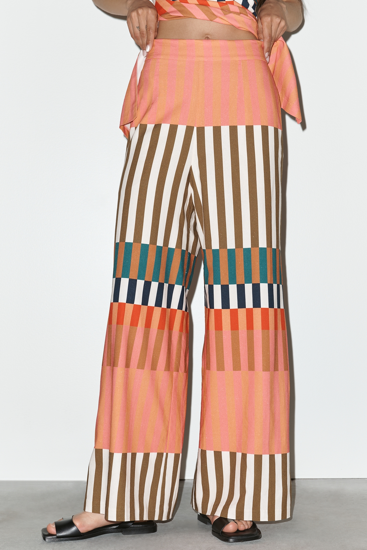 Hutch High Rise Wide Leg Stripe Pants
