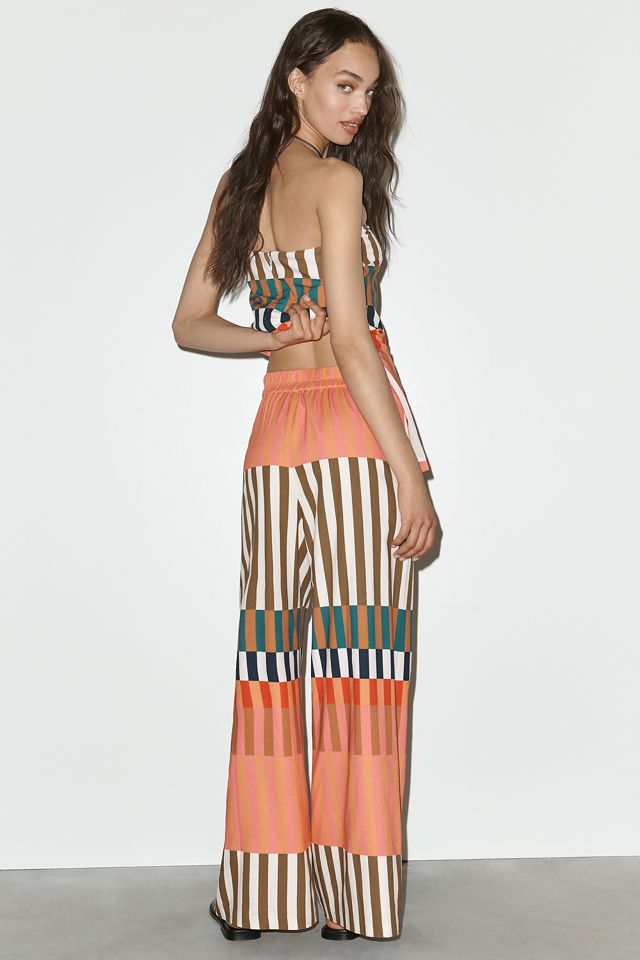 Hutch High Rise Wide Leg Stripe Pants | Anthropologie
