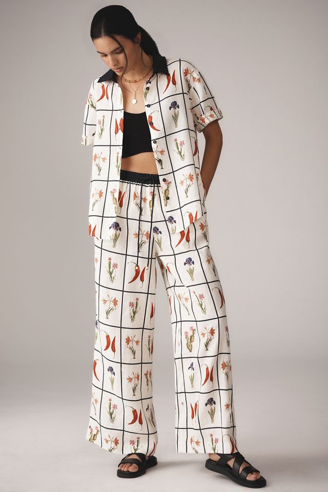 KIVARI Juanita Linen Blend Wide-Leg Pants #3