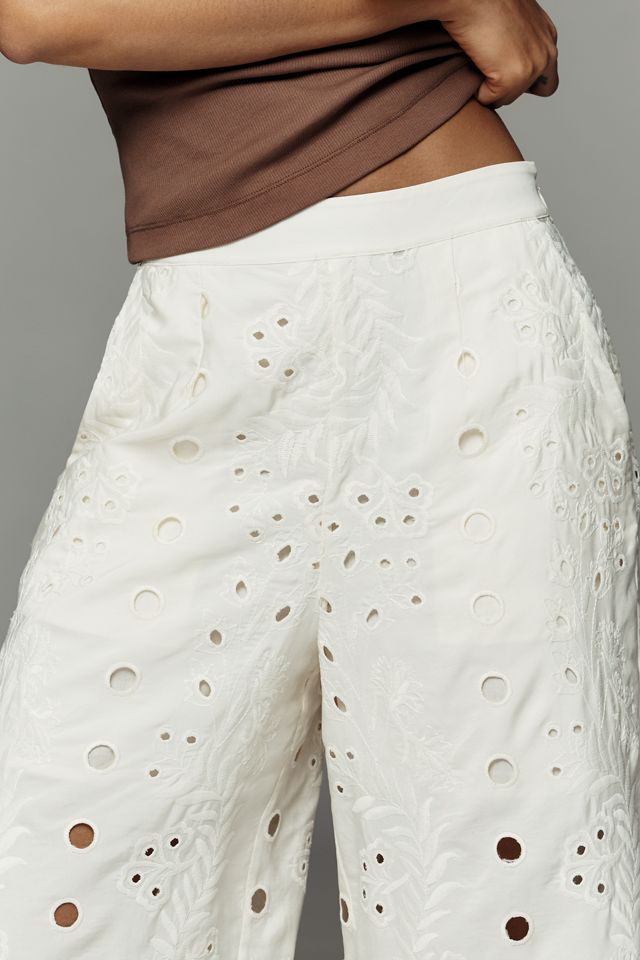 Mestiza Oceane Cotton Linen Eyelet Pants #3