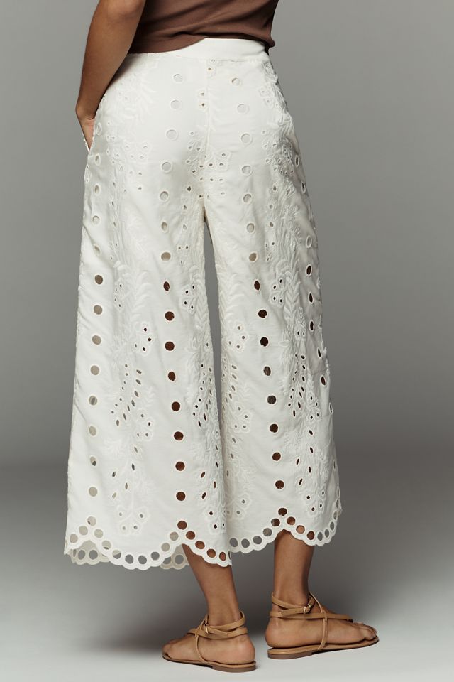 Mestiza Oceane Cotton Linen Eyelet Pants #4