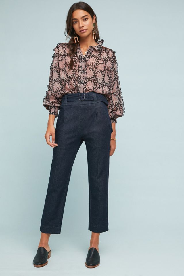 Belted Denim Pants | Anthropologie