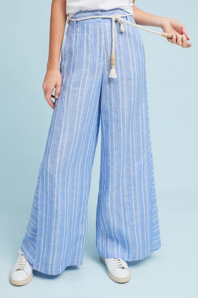 Belia Striped Linen Wide Leg Trousers #2