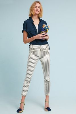 striped slim trousers