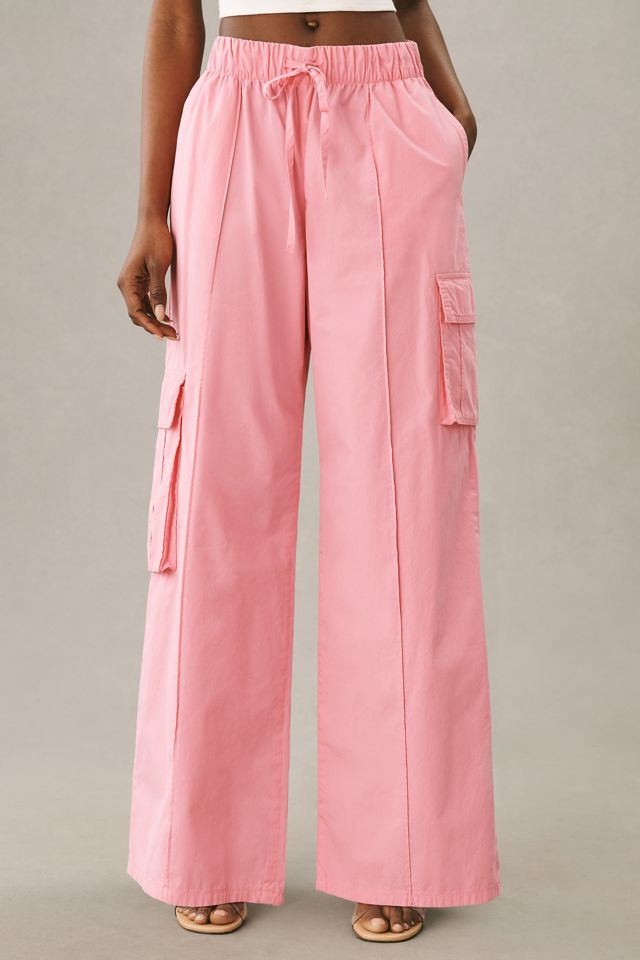 By Anthropologie Drawstring Wide-Leg Cotton Parachute Trousers #1