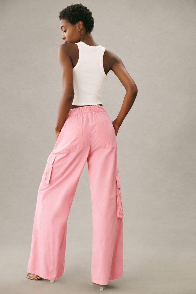 By Anthropologie Drawstring Wide-Leg Cotton Parachute Trousers #2