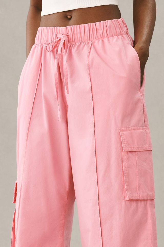 By Anthropologie Drawstring Wide-Leg Cotton Parachute Trousers #3