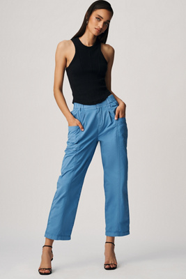Pilcro Ruched Crop Utility Pants | Anthropologie
