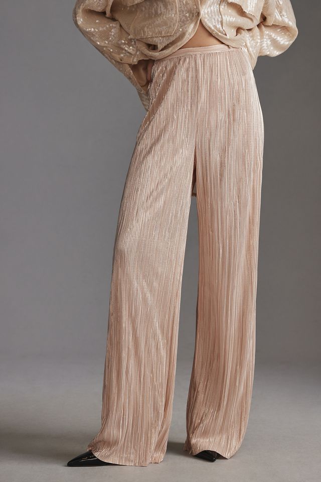 Sabina Musayev Bradley Metallic Plisse Pants #1