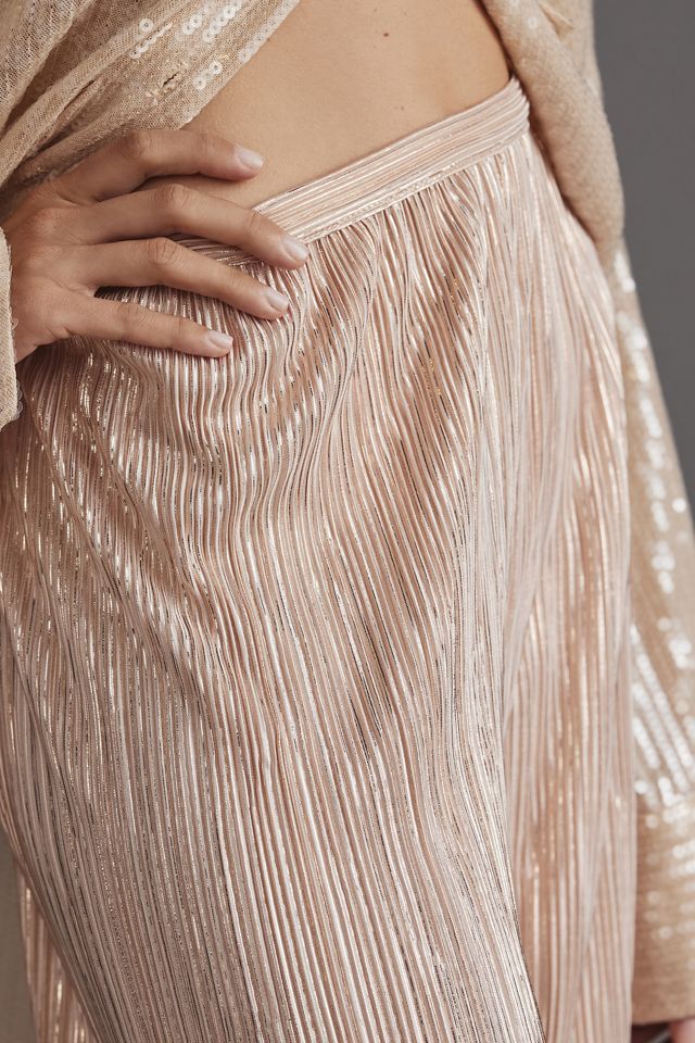 Sabina Musayev Bradley Metallic Plisse Pants #3
