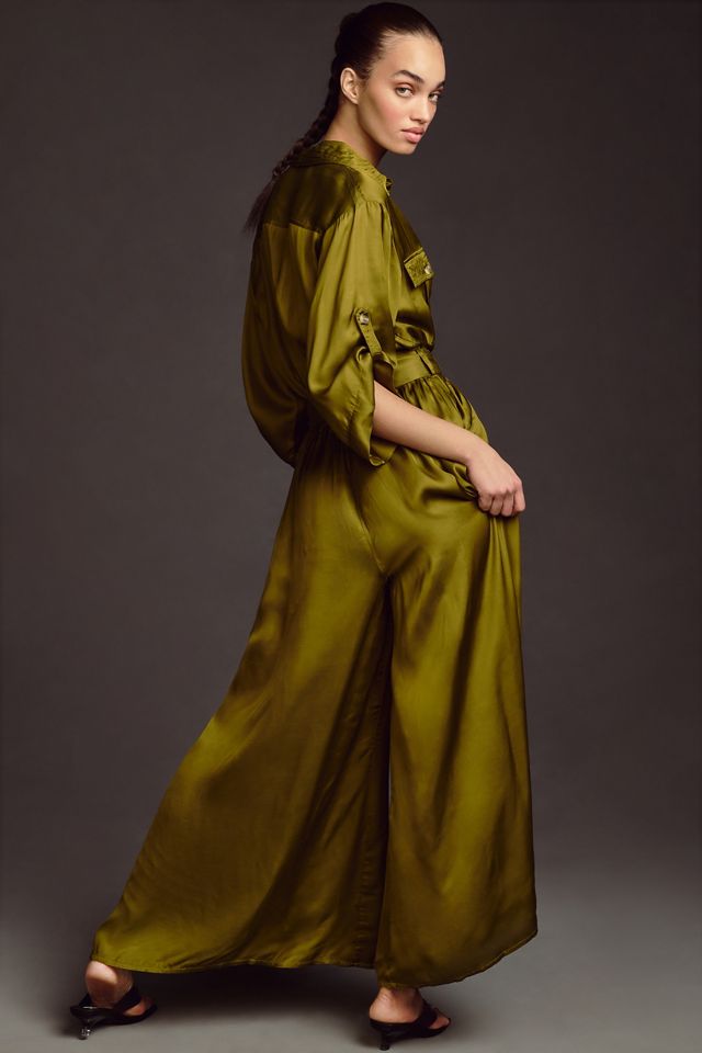 By Anthropologie Silky Cargo Jumpsuit #1