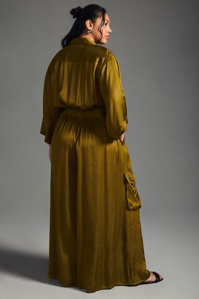 By Anthropologie Silky Cargo Jumpsuit #5