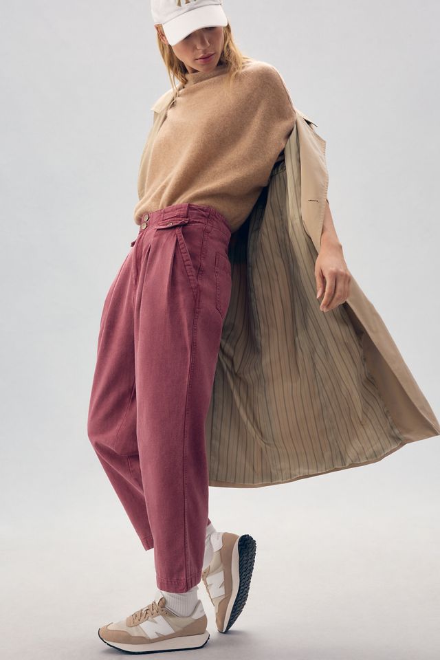 Pilcro Mid-Rise Pleated Crop Trousers #4