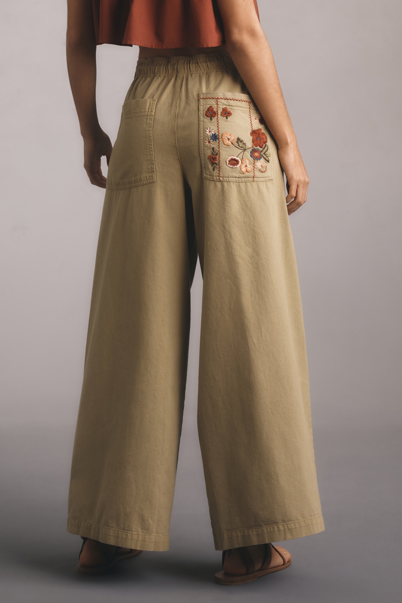 Pilcro Embroidered Pull-On Pants