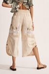 By Anthropologie Lace Ruched Crop Wide-Leg Pants