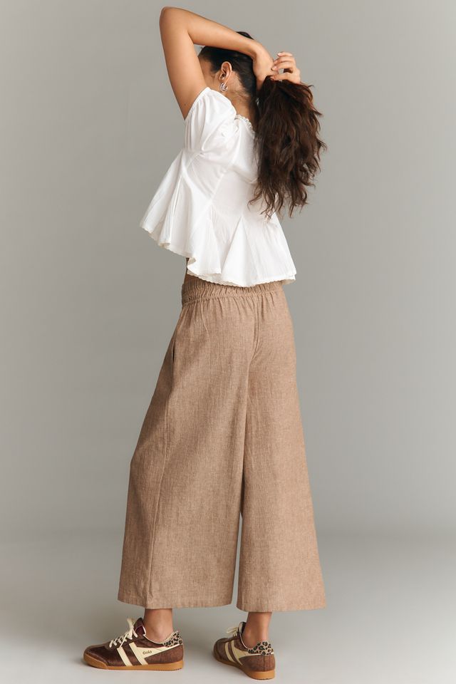 Somerset Cotton-Linen Striped Pull-On Pants #2