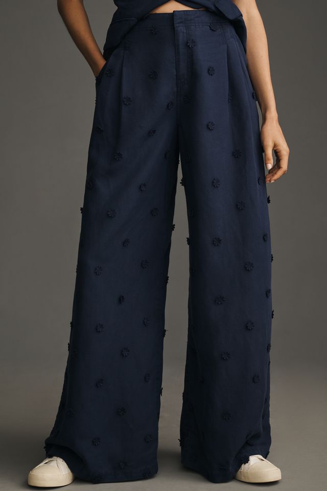 Maeve Tailored Linen Blend Embellished Trousers #1