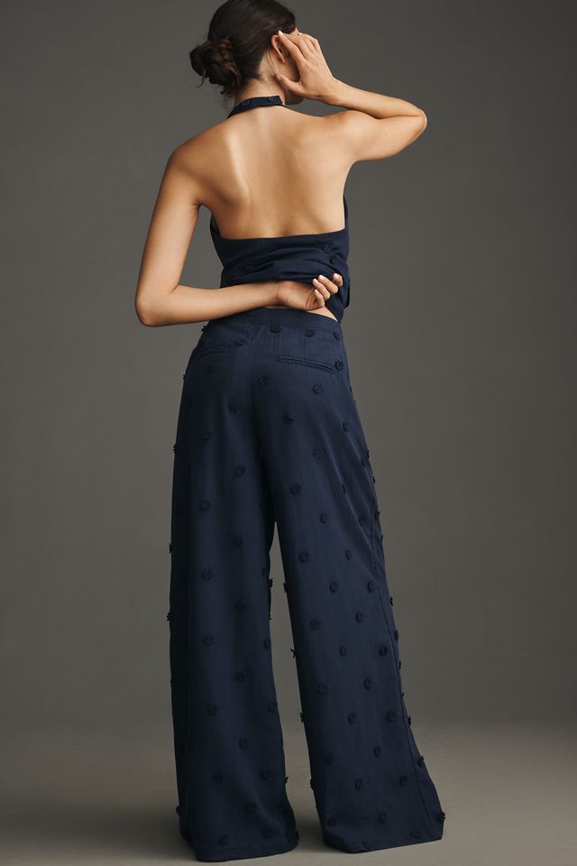 Maeve Tailored Linen Blend Embellished Trousers #2