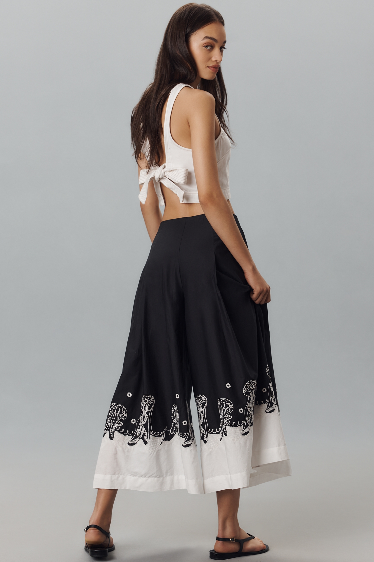 Maeve Jellyfish Printed Skirty Culotte Pants