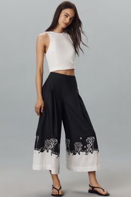 Maeve Jellyfish Printed Skirty Culotte Pants