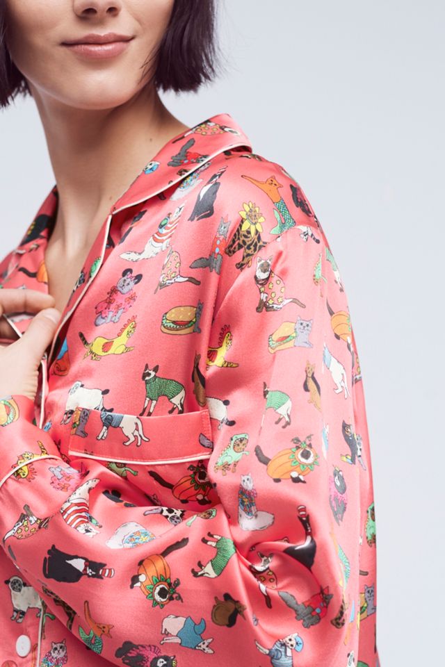 Karen Mabon Cat's Pyjamas Silk Sleep Top #1