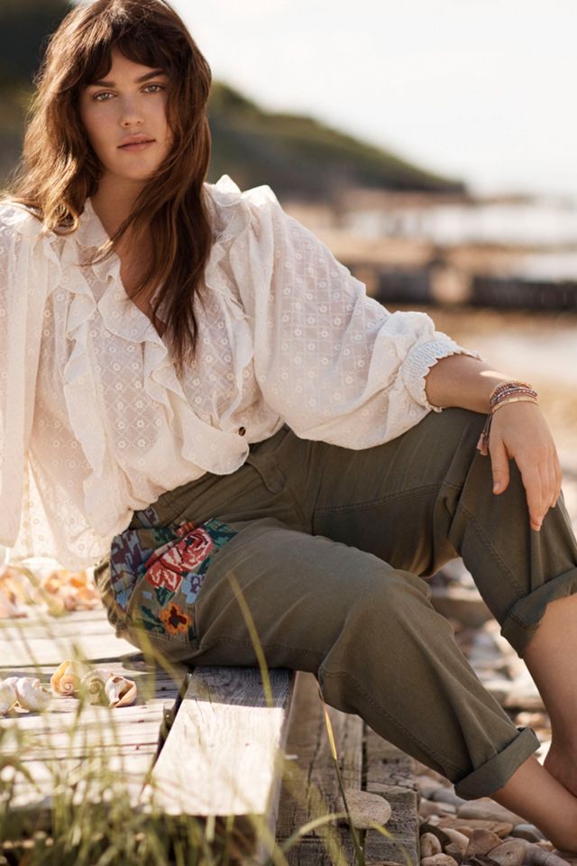Relaxed Embroidered Trousers #6