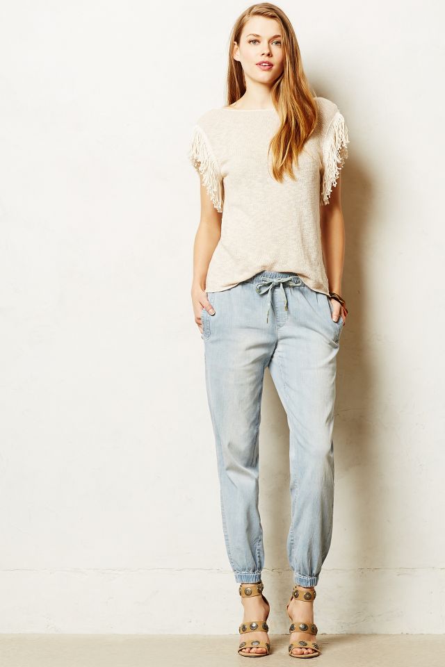 Chambray Joggers Anthropologie