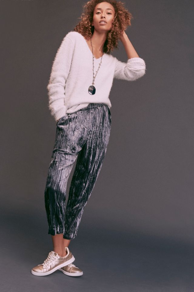 Velvet Cropped Pants #4