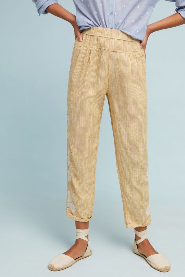 Embroidered Linen Pants #2