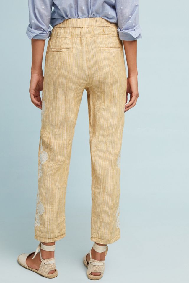 Embroidered Linen Pants #3