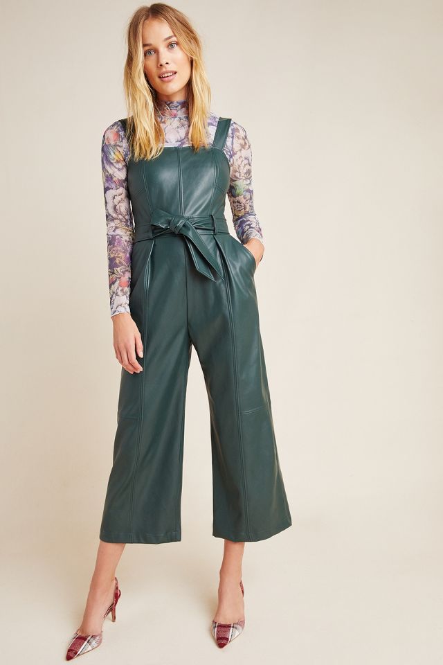 anthropologie green jumpsuit