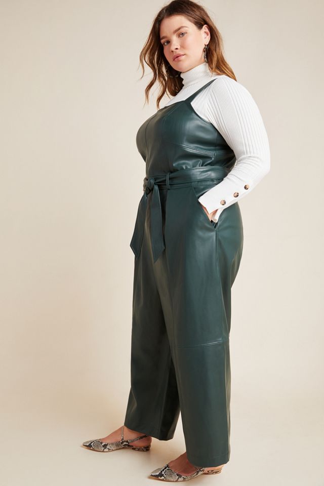 Samira Faux Leather Jumpsuit | Anthropologie