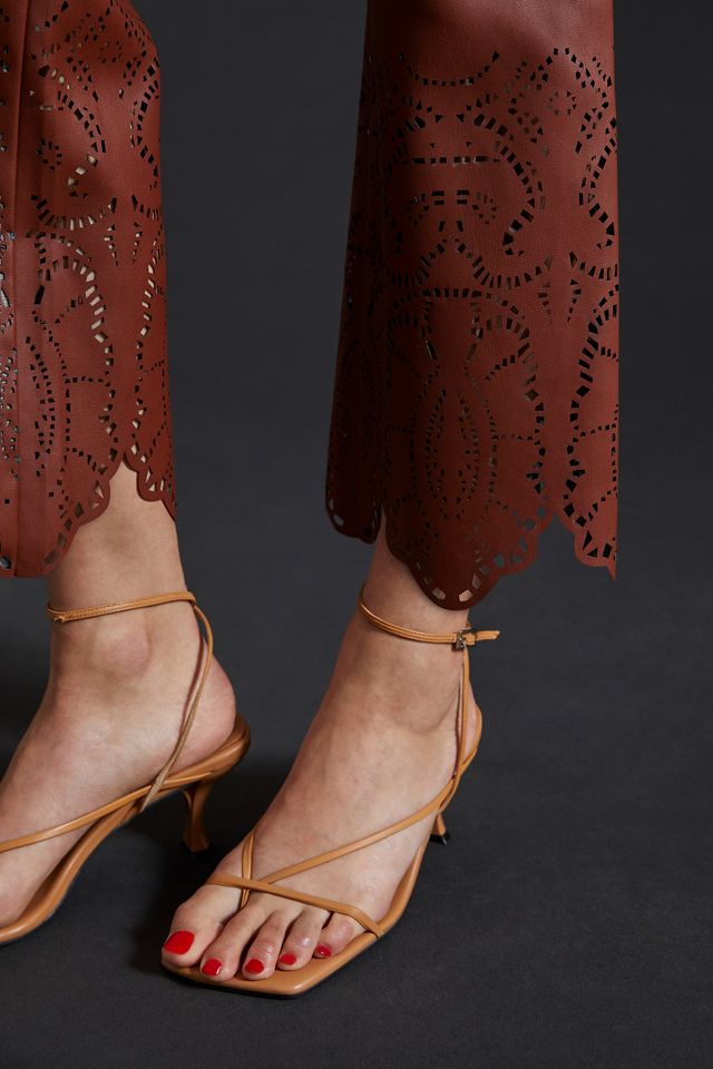 By Anthropologie Laser-Cut Faux Leather Trousers #4