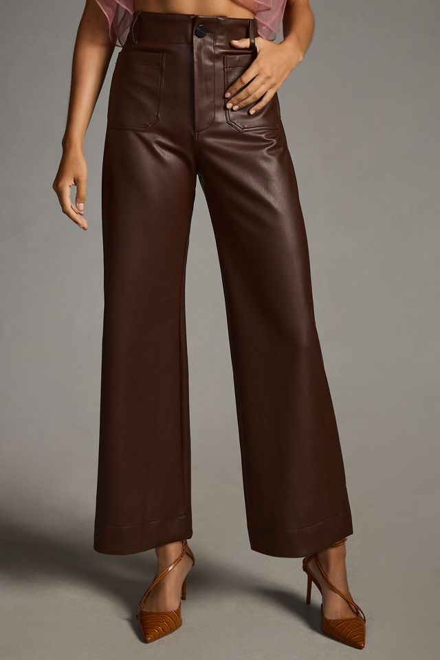 The Colette Faux Leather Crop Wide-Leg Pants by Maeve #1