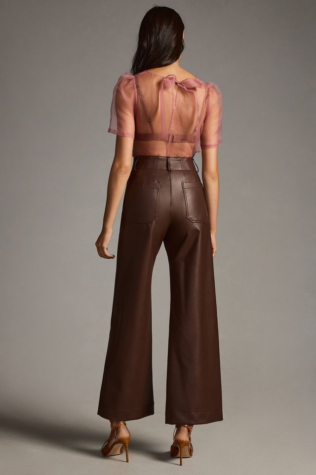 The Colette Faux Leather Crop Wide-Leg Pants by Maeve #2