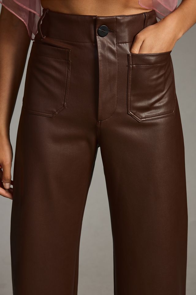 The Colette Faux Leather Crop Wide-Leg Pants by Maeve #4