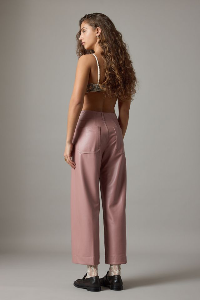 The Colette Faux Leather Crop Wide-Leg Pants by Maeve #7