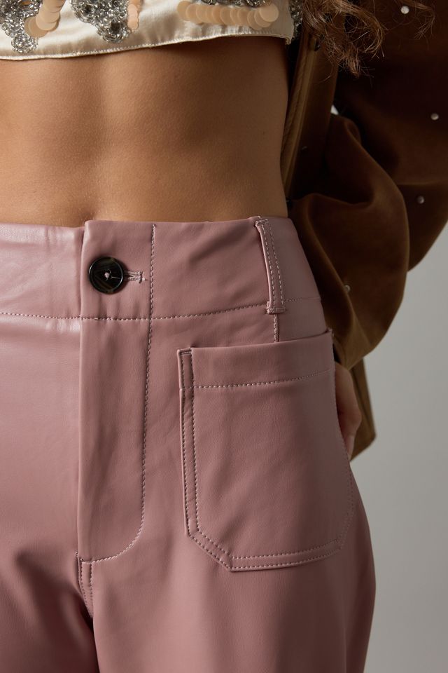 The Colette Faux Leather Crop Wide-Leg Pants by Maeve #9