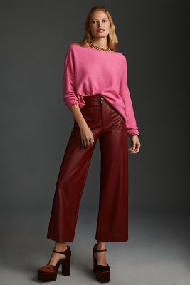 Maeve The Colette Faux Leather Pants In Red