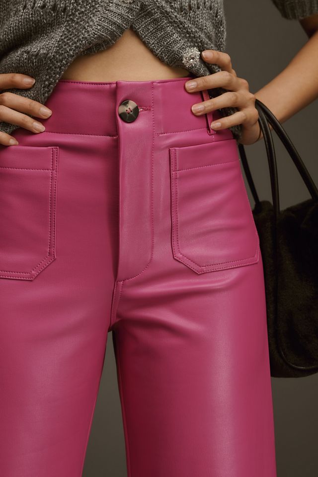Maeve Colette Faux-Leather High-Rise Wide-Leg Cropped Pants #3