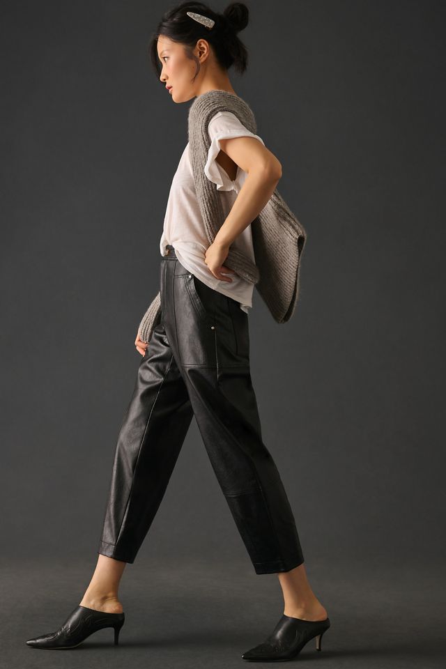 By Anthropologie Faux Leather Utility Cargo Pants #2