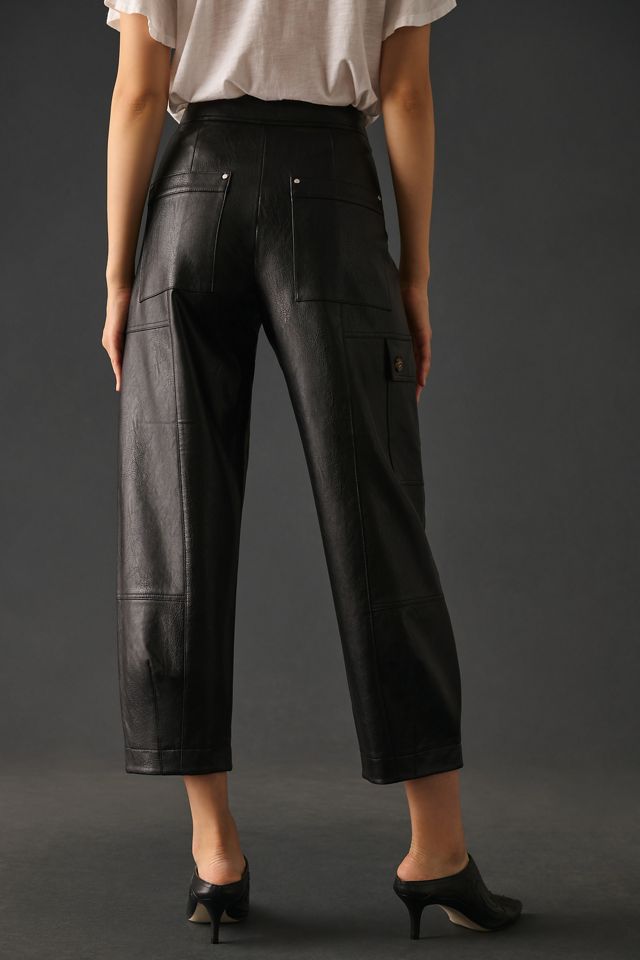 By Anthropologie Faux Leather Utility Cargo Pants #4