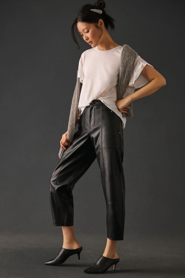 By Anthropologie Faux Leather Utility Cargo Pants