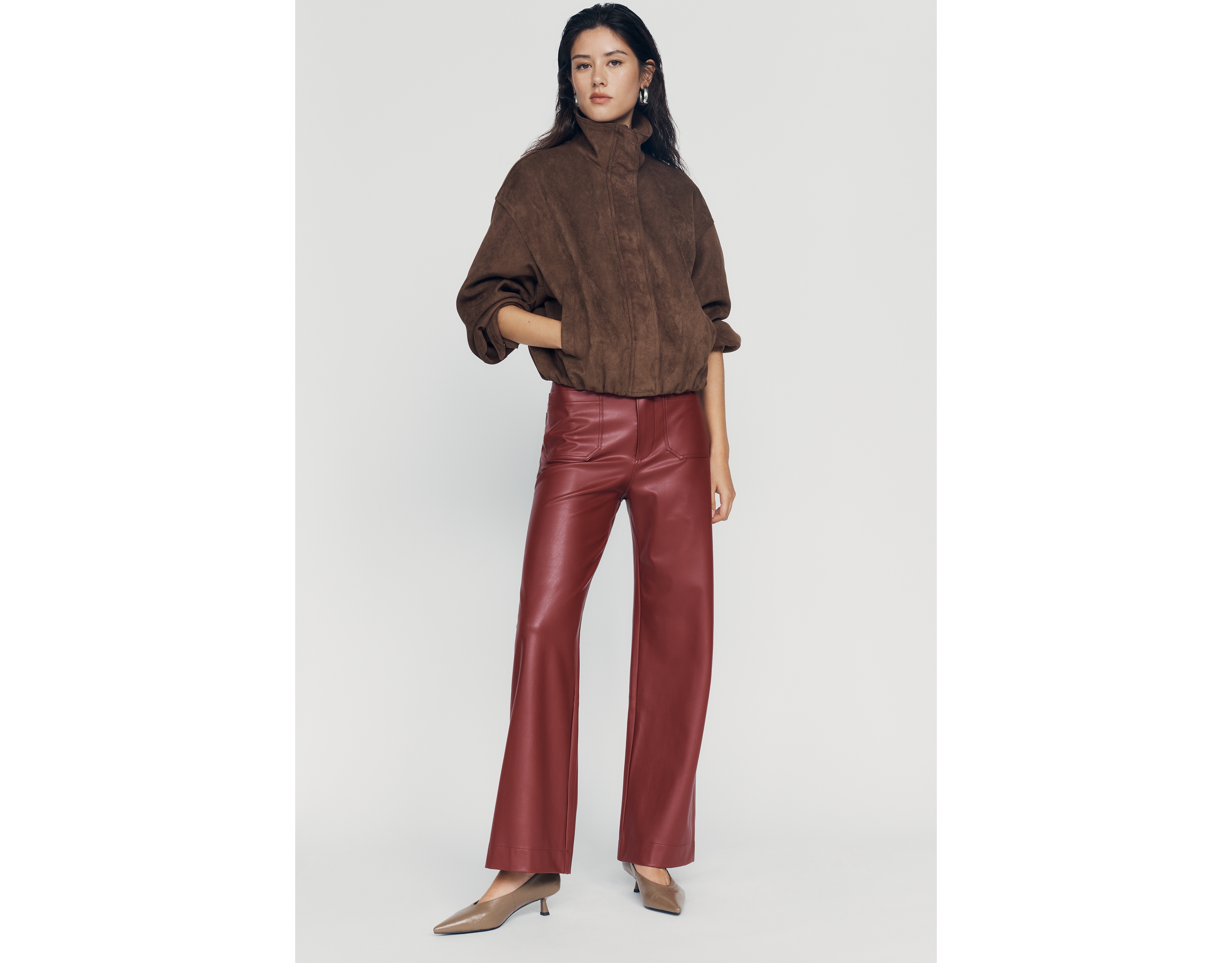 Maeve Colette Faux Leather Full Length Pants