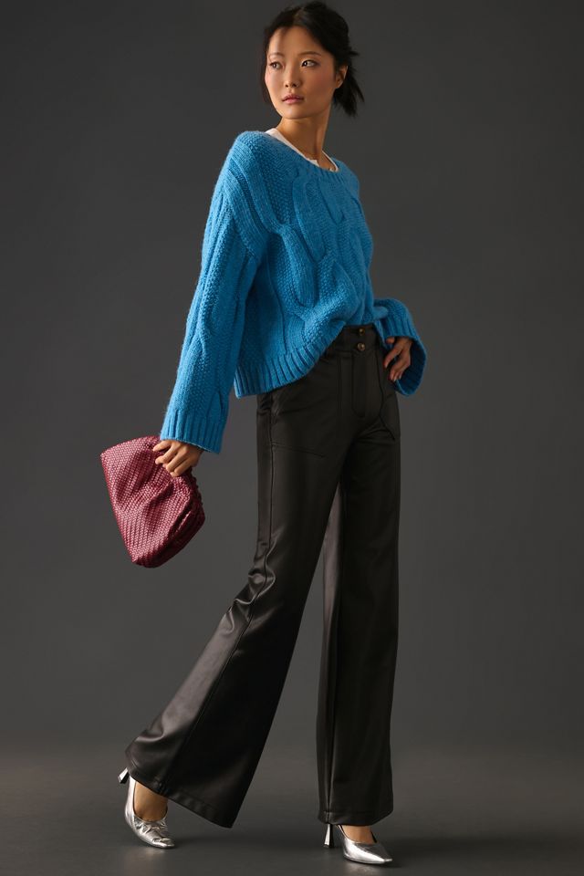 The Naomi Wide-Leg Flare Pants by Maeve: Faux Leather Edition #3
