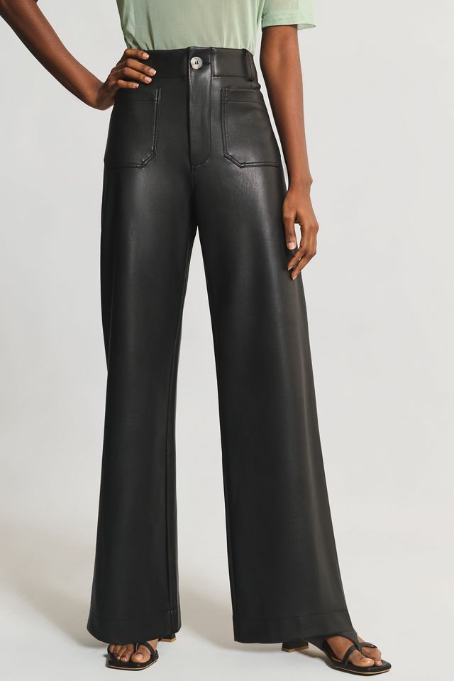 The Colette Wide-Leg Faux Leather Pants by Maeve #1