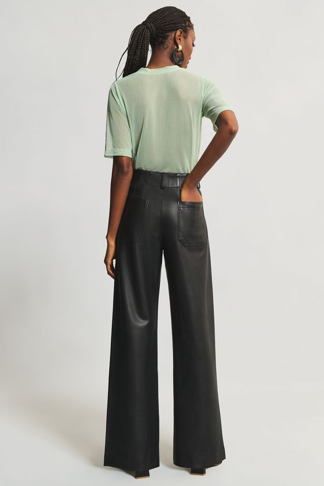 The Colette Wide-Leg Faux Leather Pants by Maeve #3