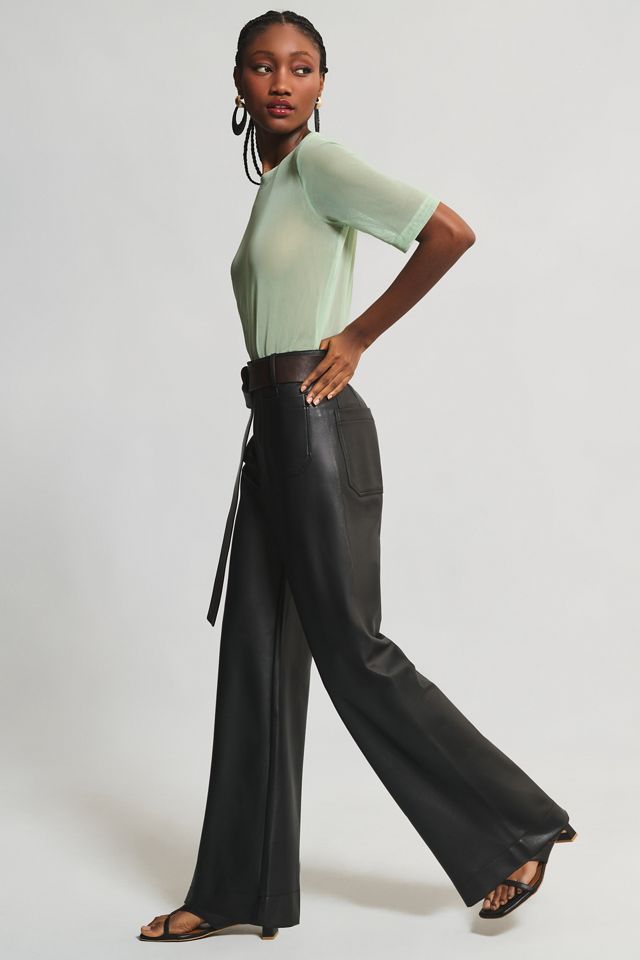The Colette Wide-Leg Faux Leather Pants by Maeve #4